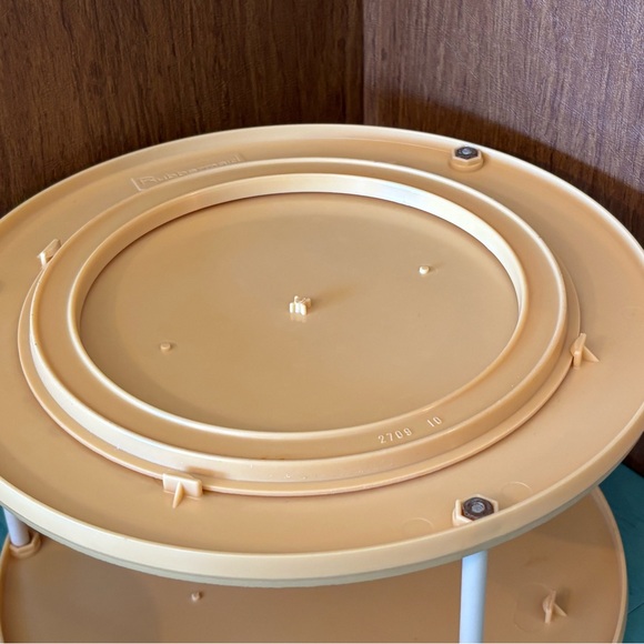 Vintage gold yellow Turntable Lazy Susan 1970's 2 Tiered Rubbermaid - Picture 4 of 10